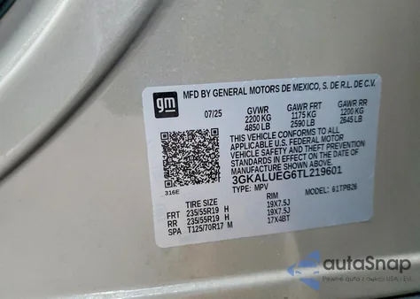 2026 GMC Terrain Elevation z USA, uszkodzony, nr VIN 3GKALUEG6TL219601